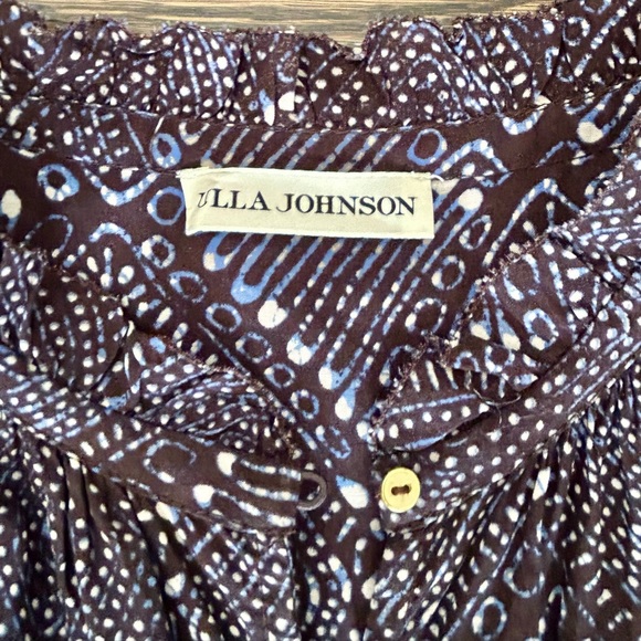 Ulla Johnson Rosalind Indigo Print Ruffle Midi Dress - Picture 3 of 14